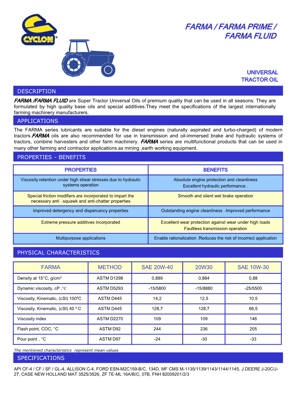 Farma / Farma Prime / Farma Fluid