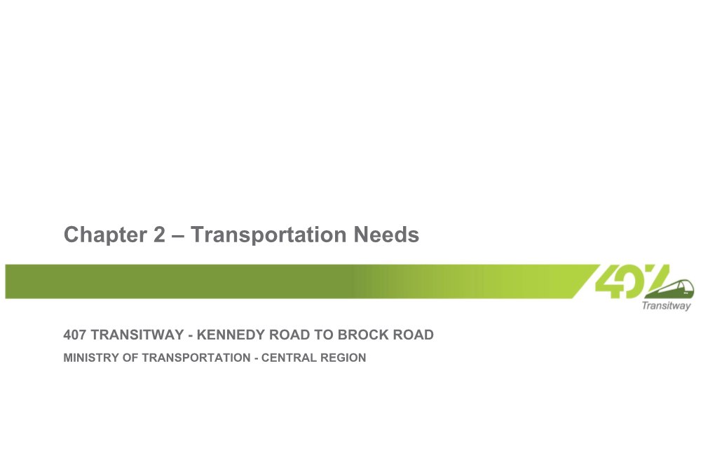 Chapter 2 – Transportation Needs