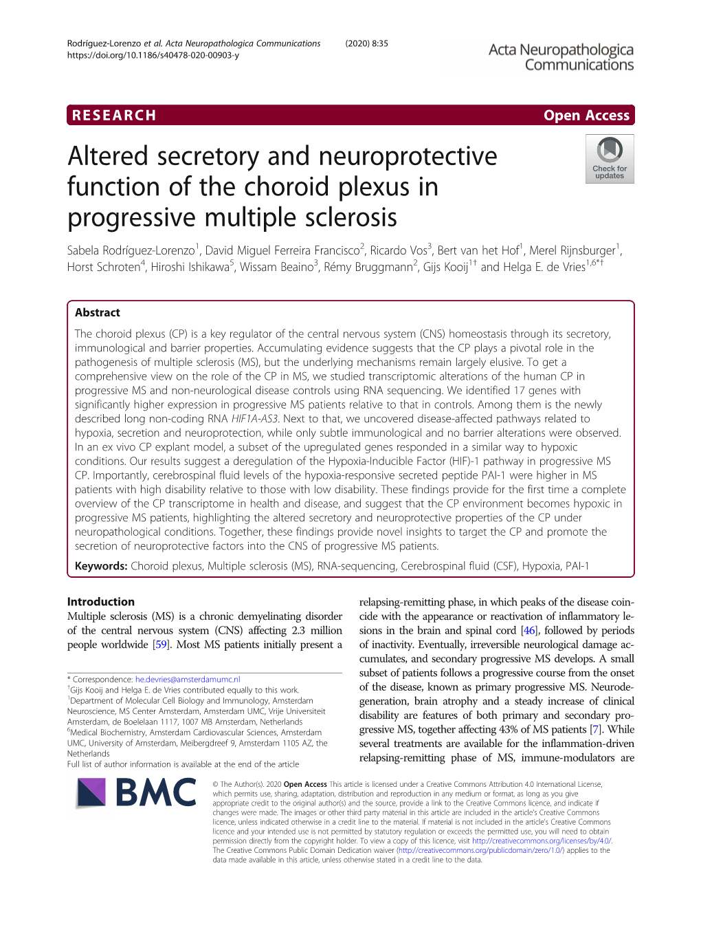 Altered Secretory and Neuroprotective Function of the Choroid Plexus In