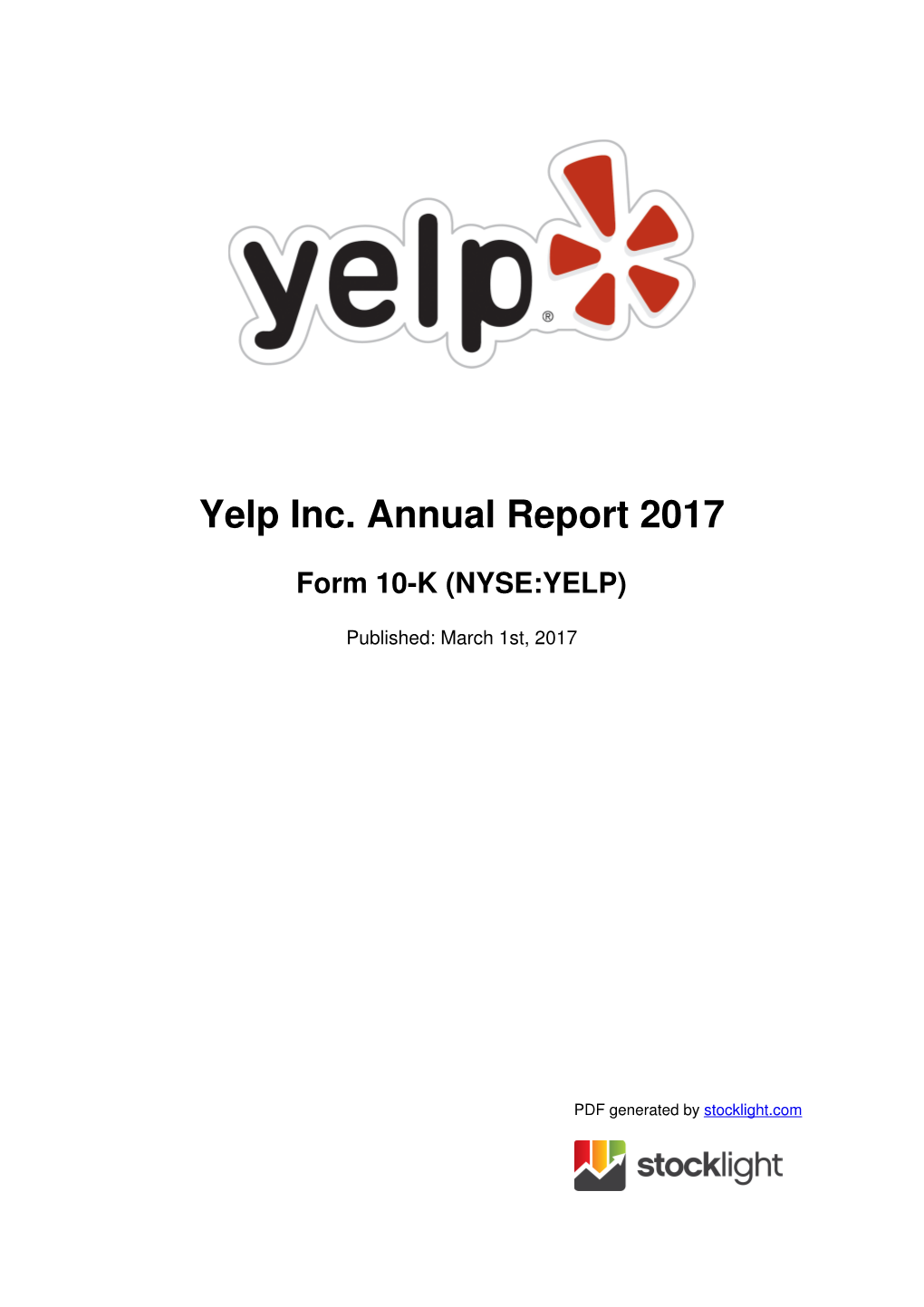 Yelp Inc. Annual Report 2017