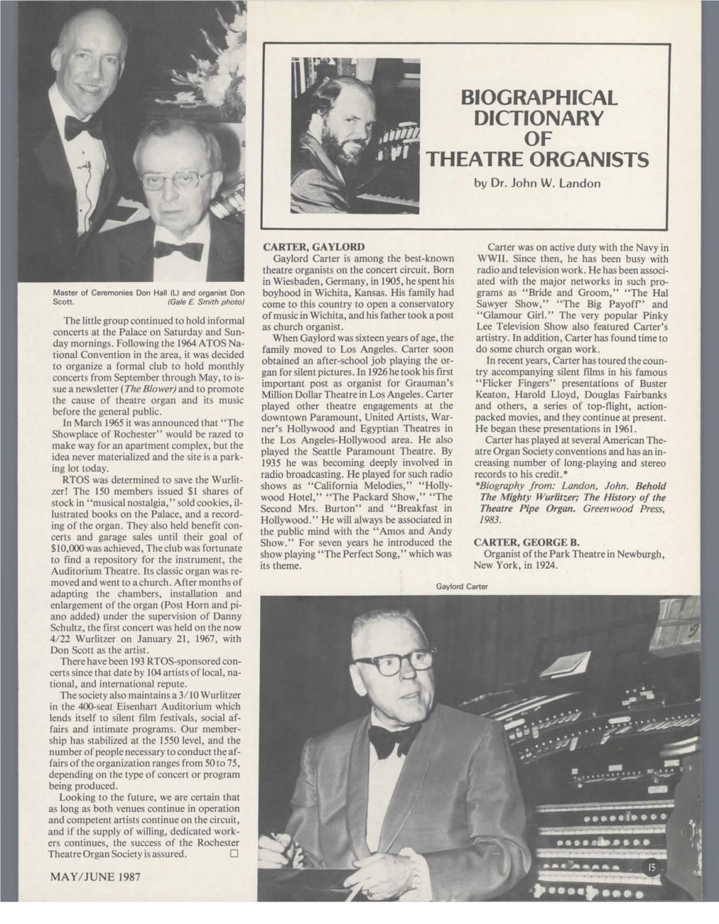 BIOGRAPHICAL DICTIONARY of THEATRE ORGANISTS by Dr