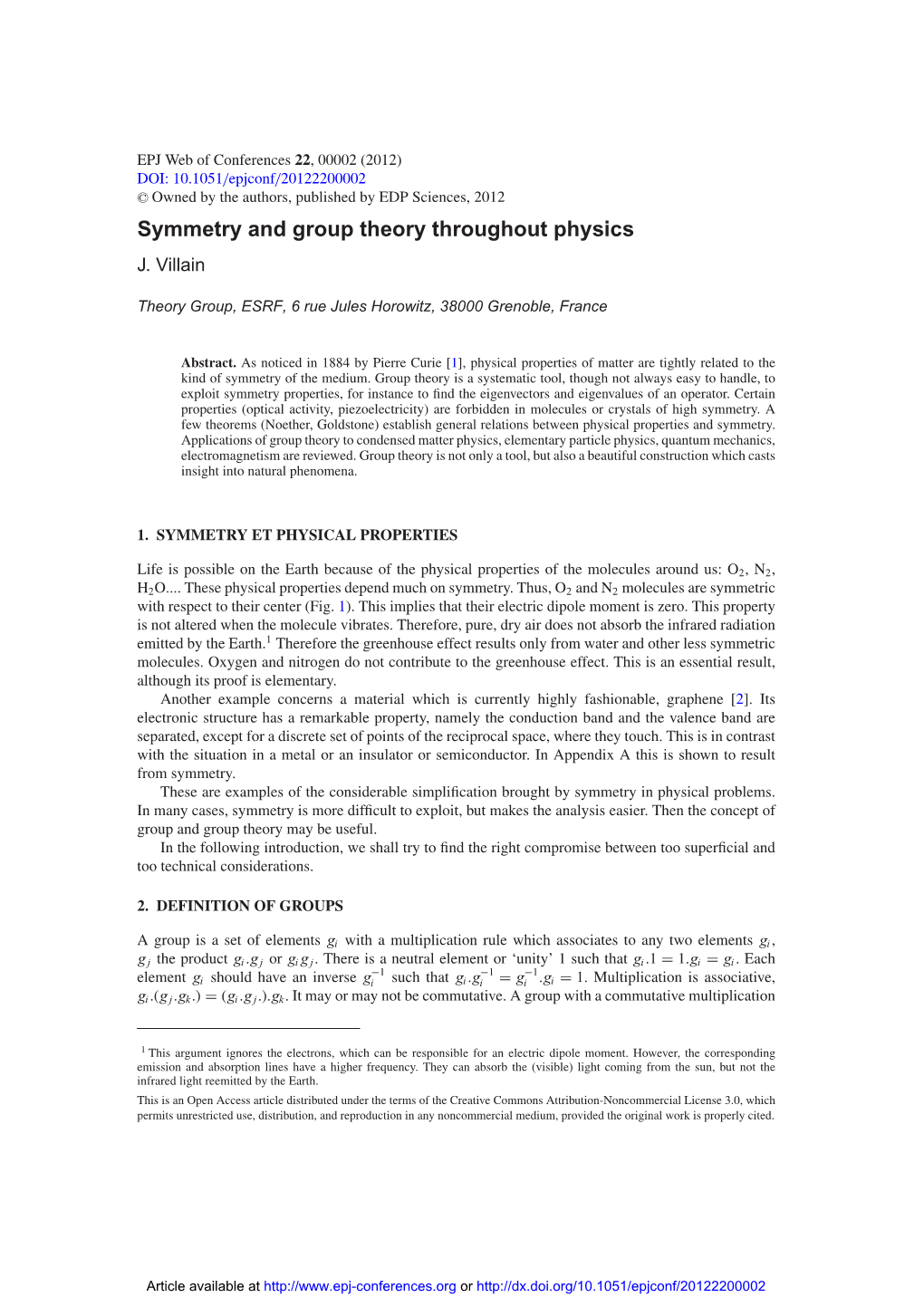 Symmetry and Group Theory Throughout Physics J