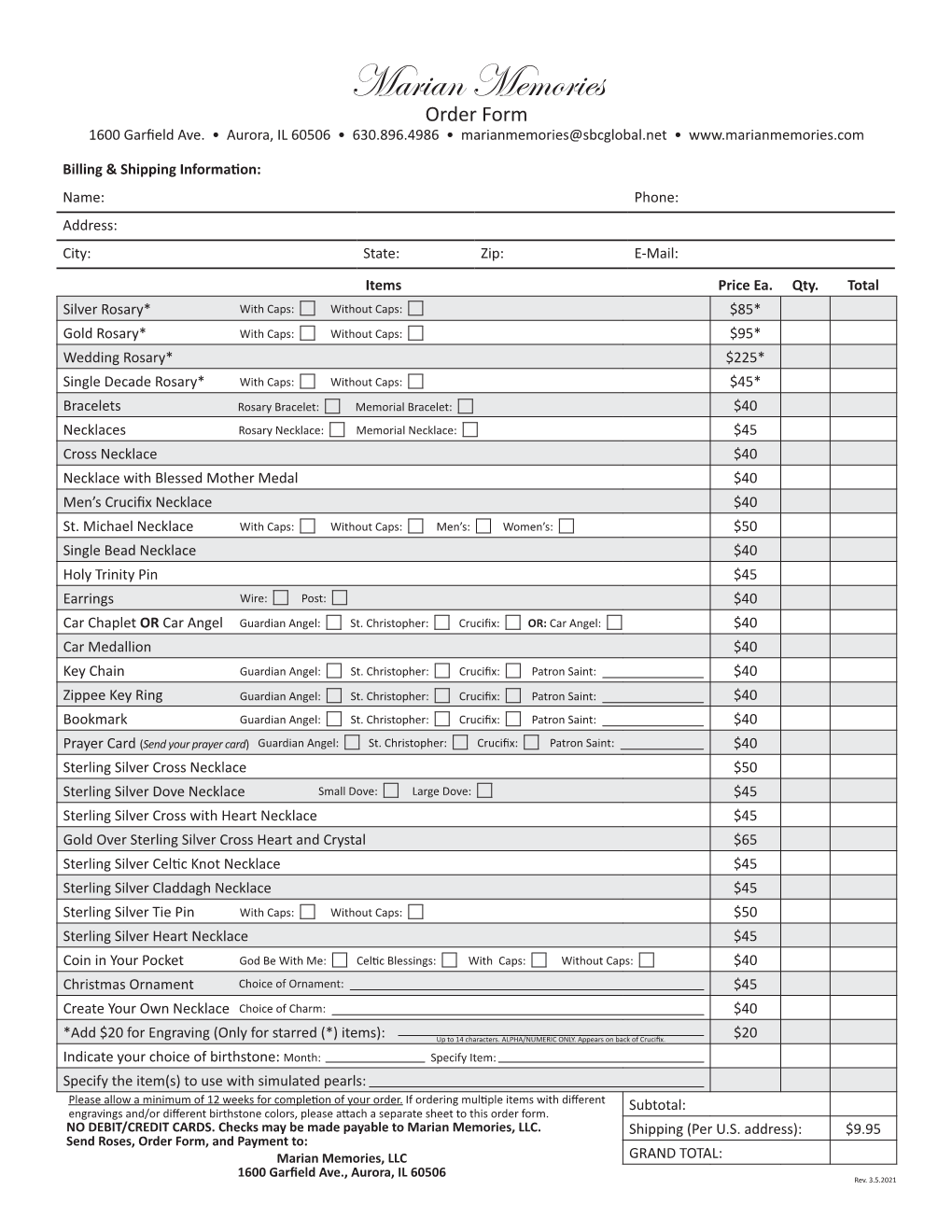 View Order PDF Form