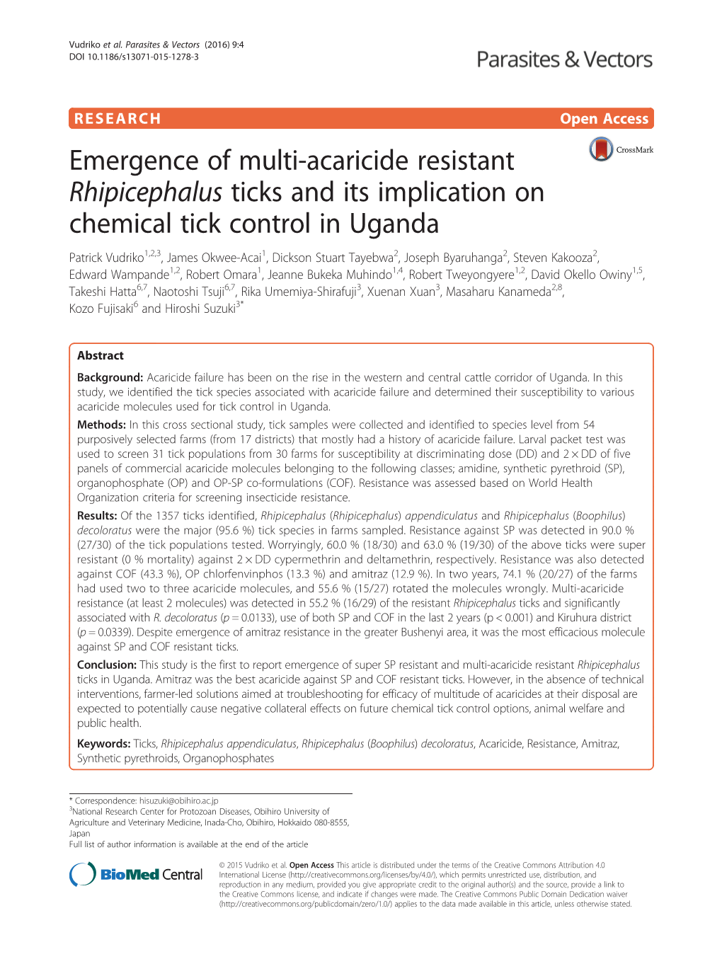 Emergence of Multi-Acaricide Resistant Rhipicephalus Ticks and Its