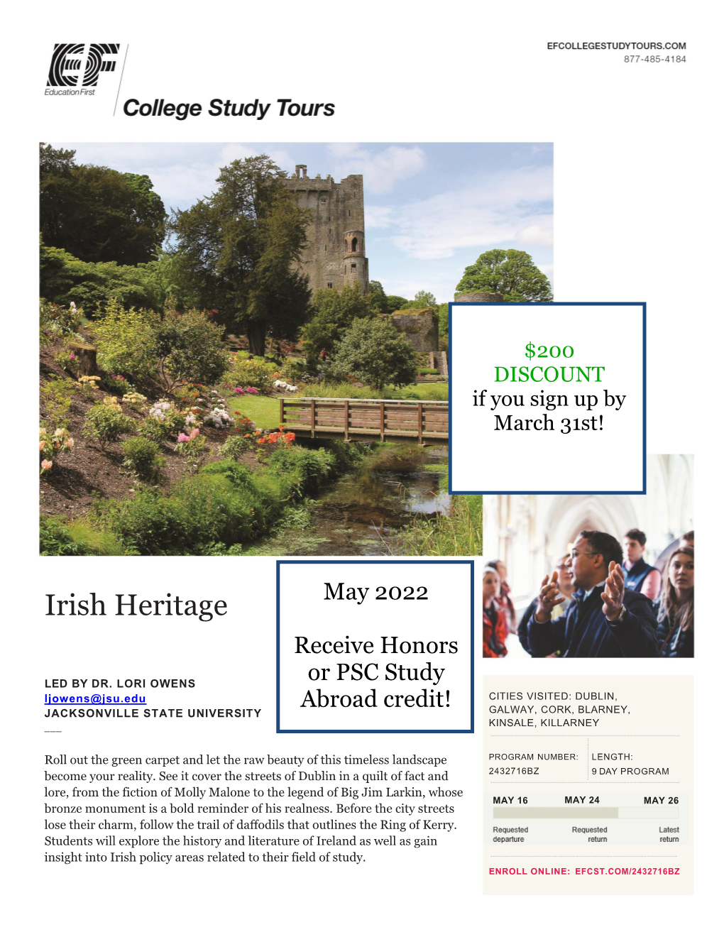 Ireland Study Tour Information