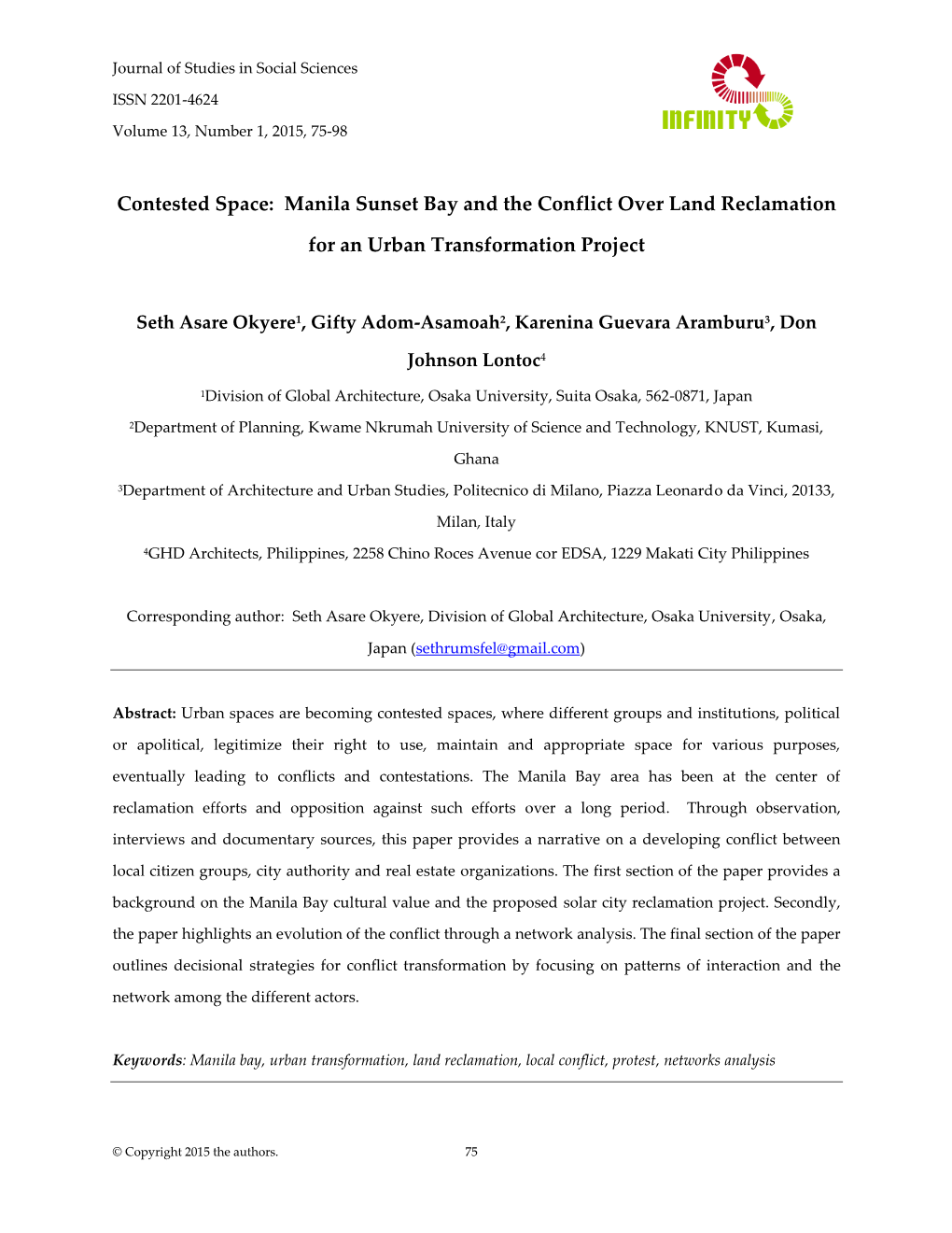 Contested Space: Manila Sunset Bay and the Conflict Over Land Reclamation for an Urban Transformation Project