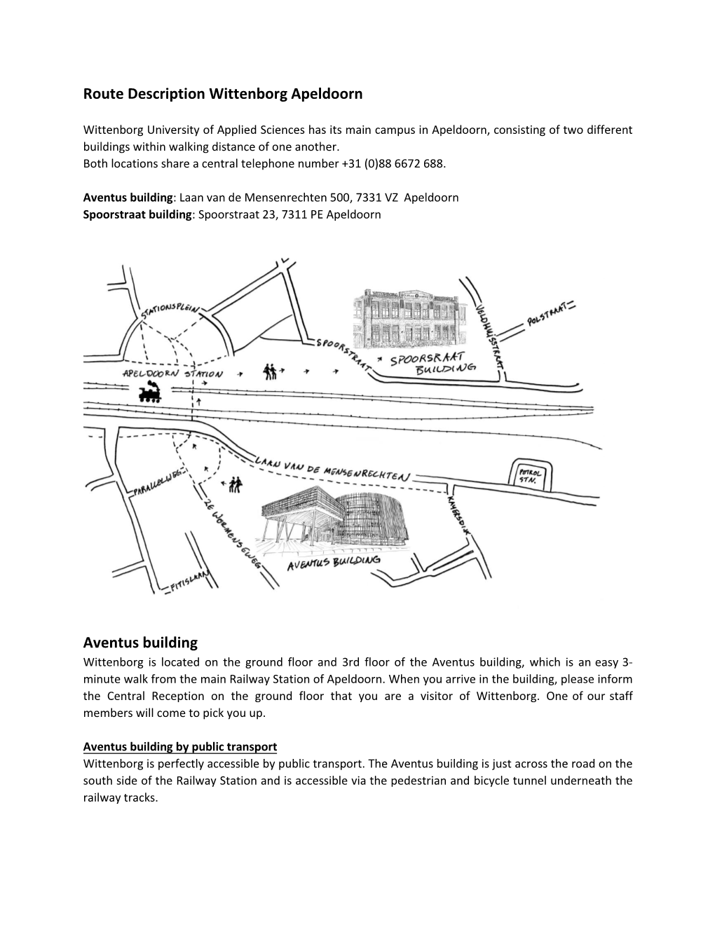 Route Description Apeldoorn Campuses