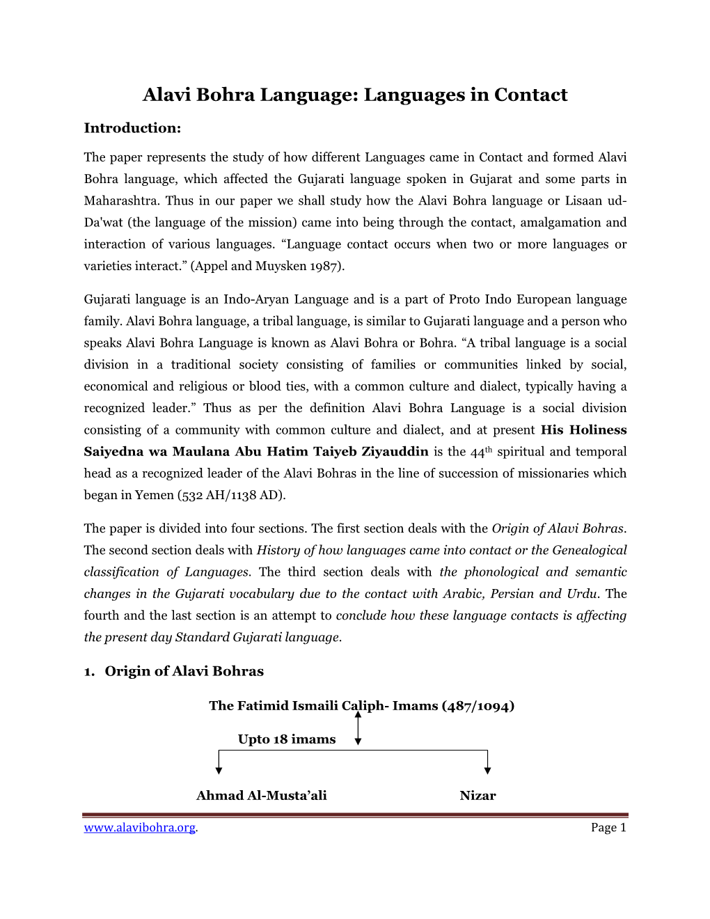 Alavi Bohra Language: Languages in Contact