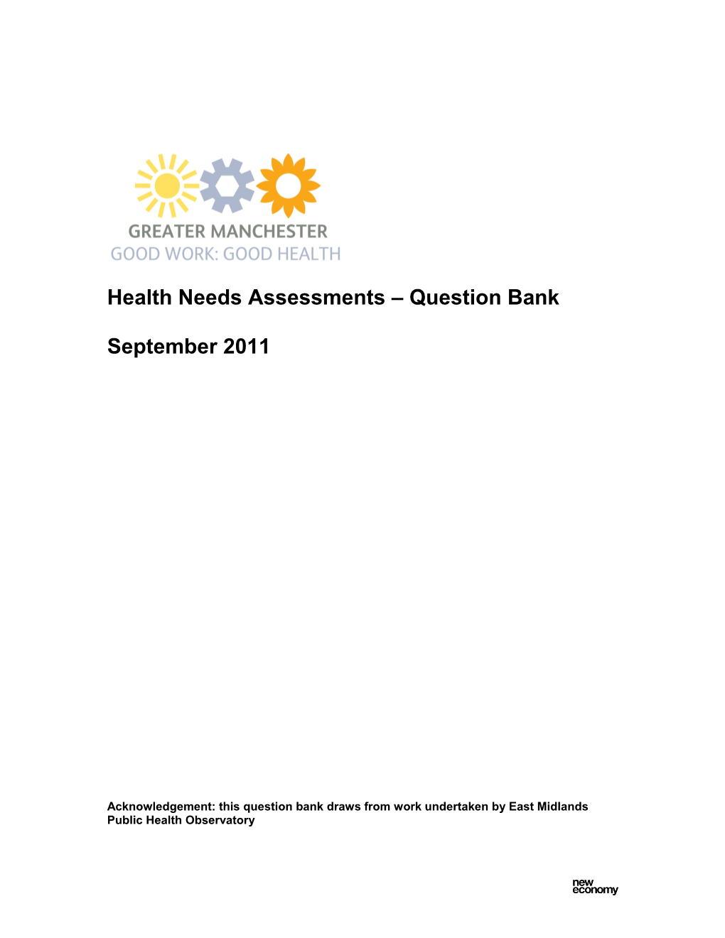 Health Needs Assessments Question Bank