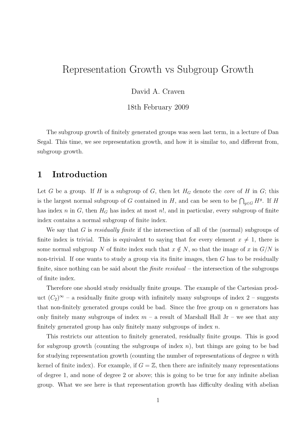 Representation Growth Vs Subgroup Growth