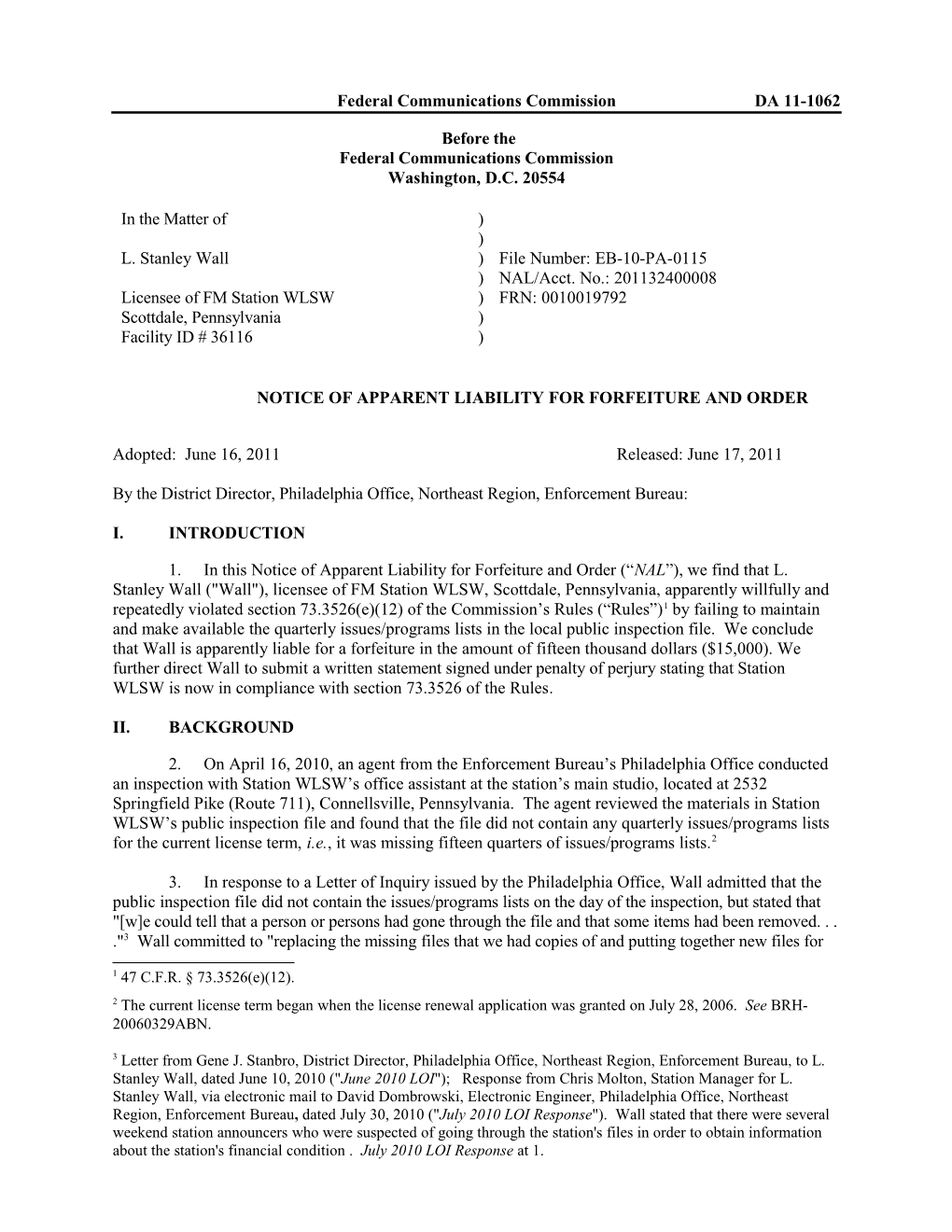 Notice of Apparent Liability for Forfeiture and Order s1