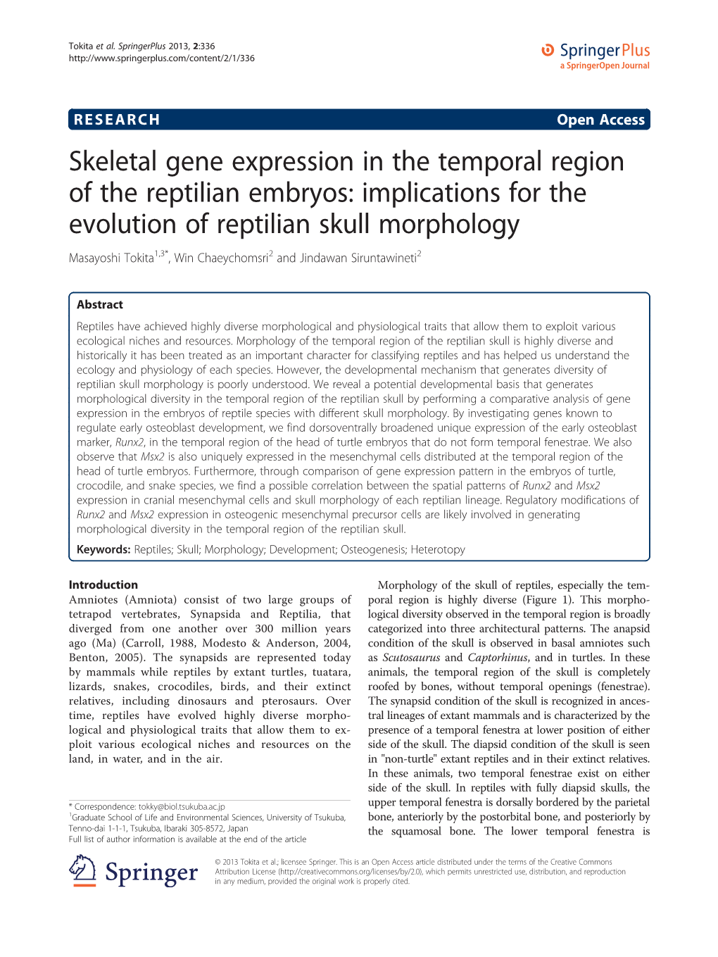 Skeletal Gene Expression in the Temporal Region Of