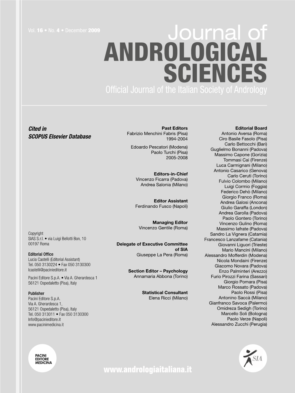 Andrological Sciences Official Journal of the Italian Society of Andrology