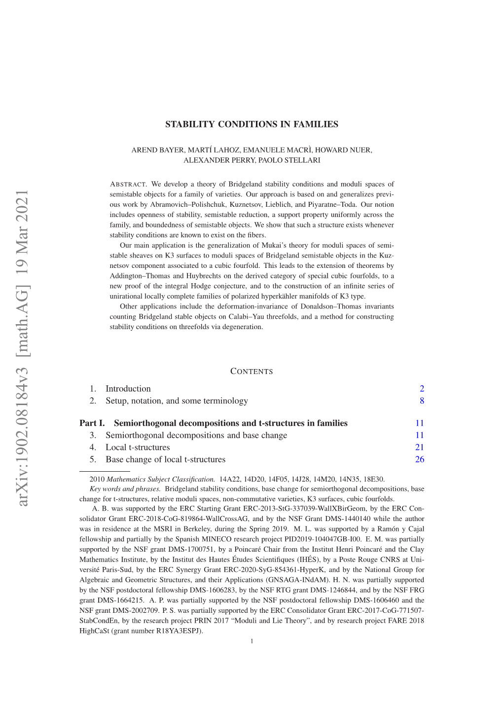 Arxiv:1902.08184V3 [Math.AG] 19 Mar 2021