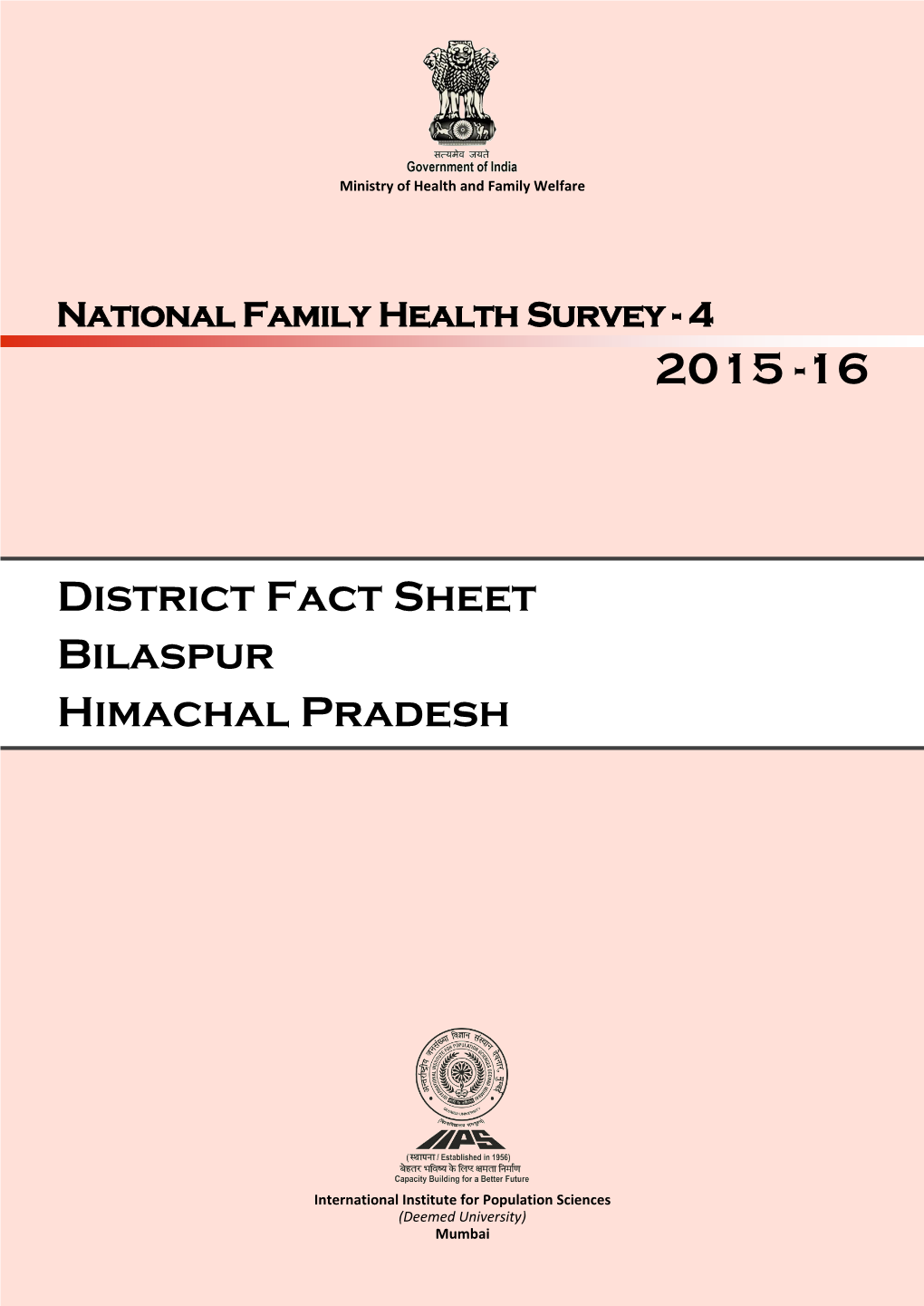 District Fact Sheet Bilaspur Himachal Pradesh