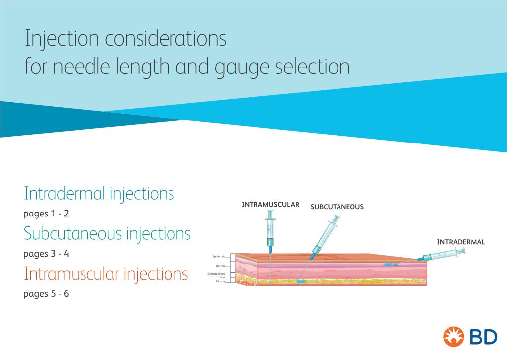 Injection Considerations for Needle Length and Gauge Selection