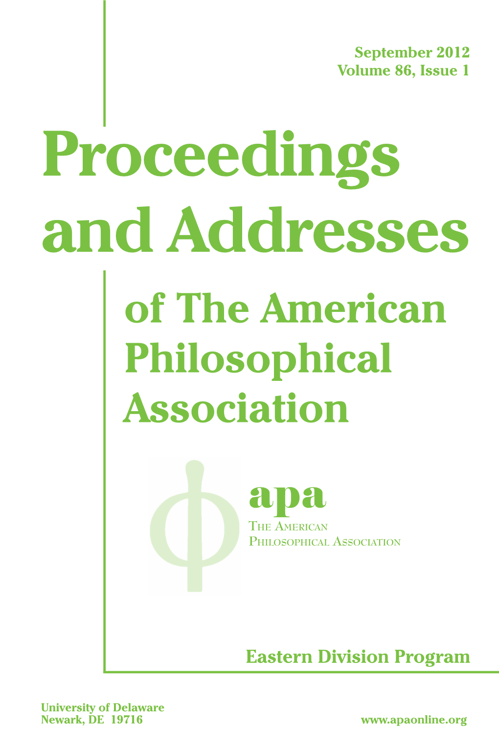 Proceedings Vol. 86, No. 1