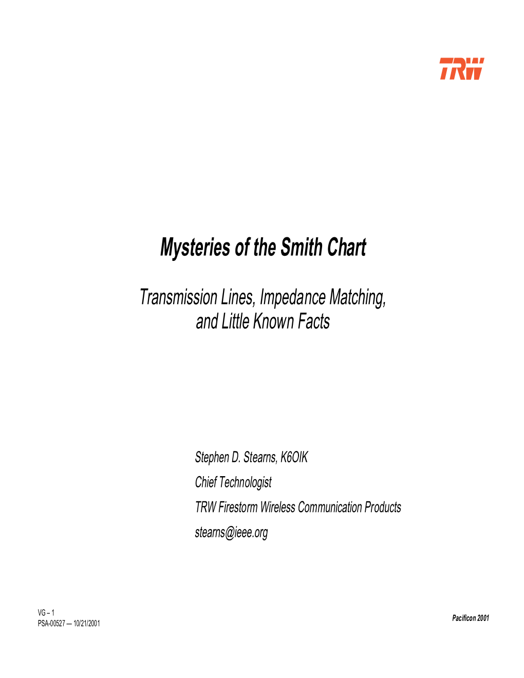 Mysteries of the Smith Chart