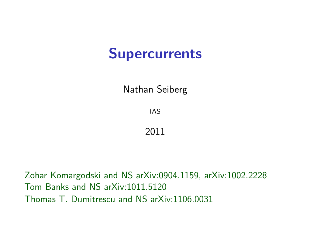 Supercurrents