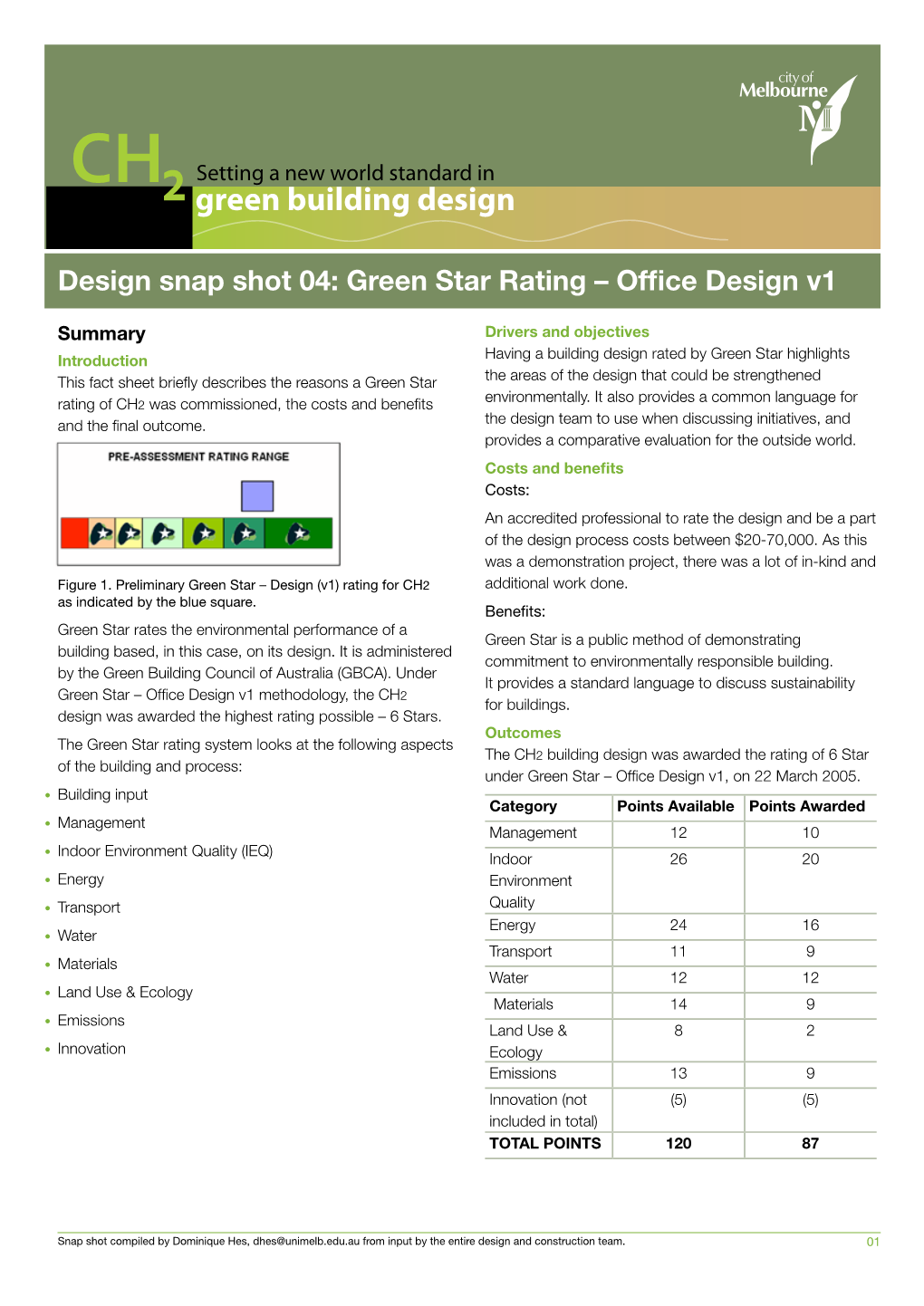 Green Star Rating – Office Design V1