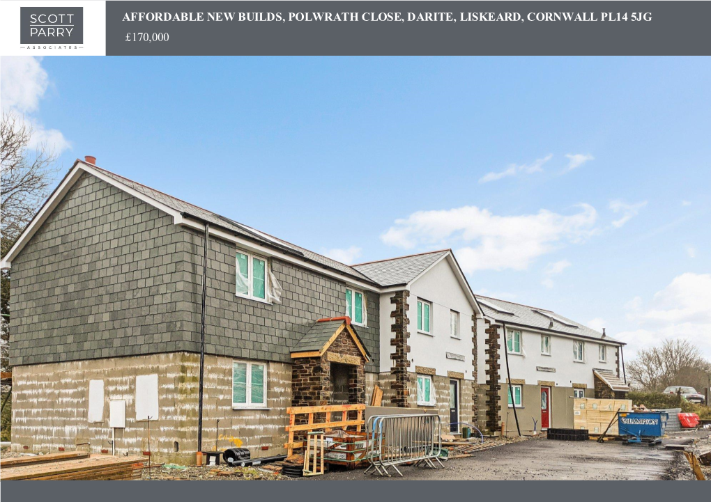 Affordable New Builds, Polwrath Close, Darite, Liskeard, Cornwall Pl14 5Jg £170,000
