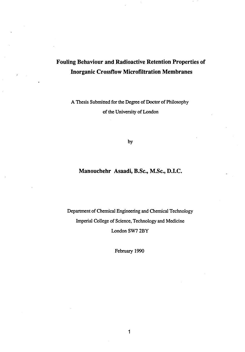 Fouling Behaviour and Radioactive Retention Properties of Inorganic Crossflow Microfiltration Membranes