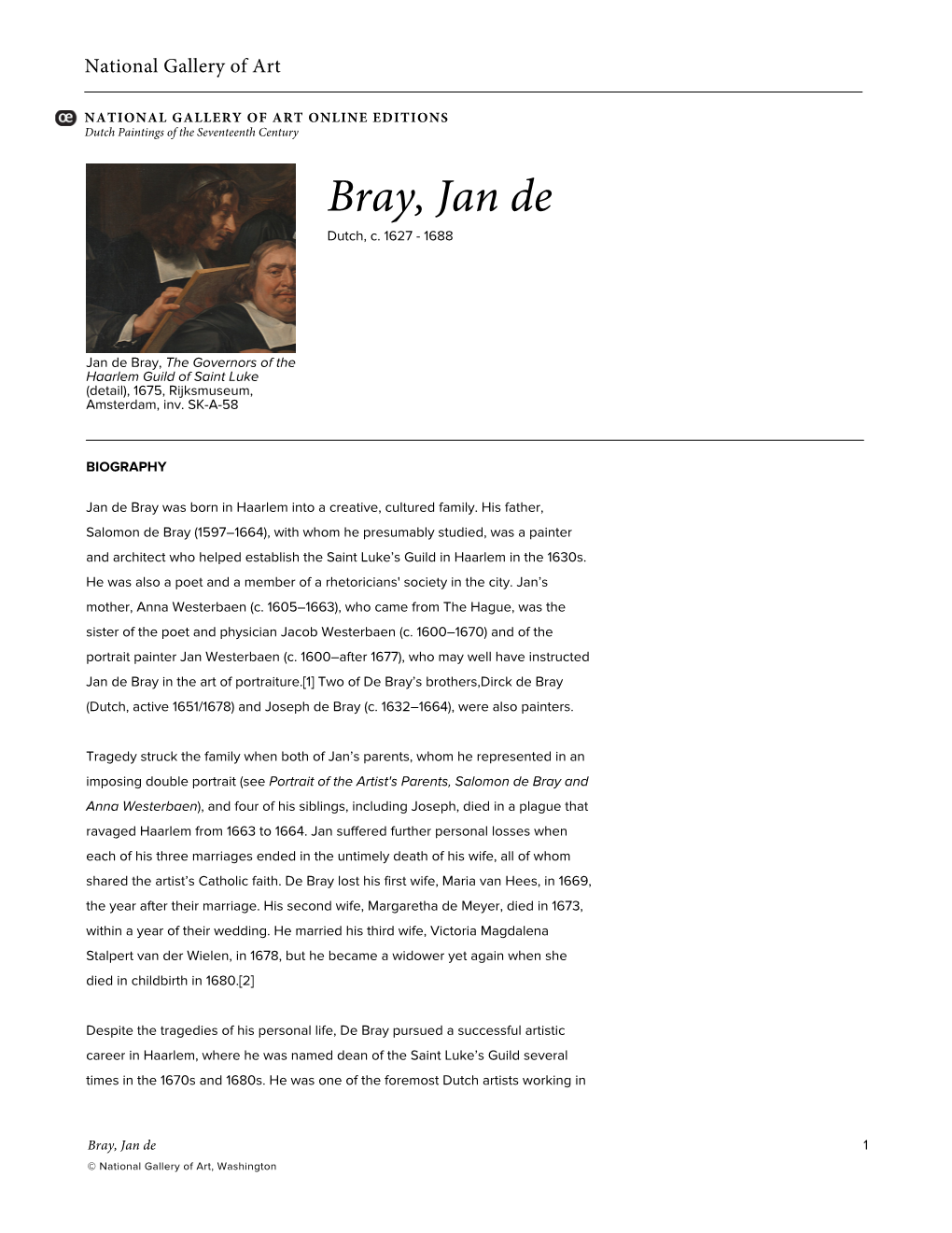 Bray, Jan De Dutch, C