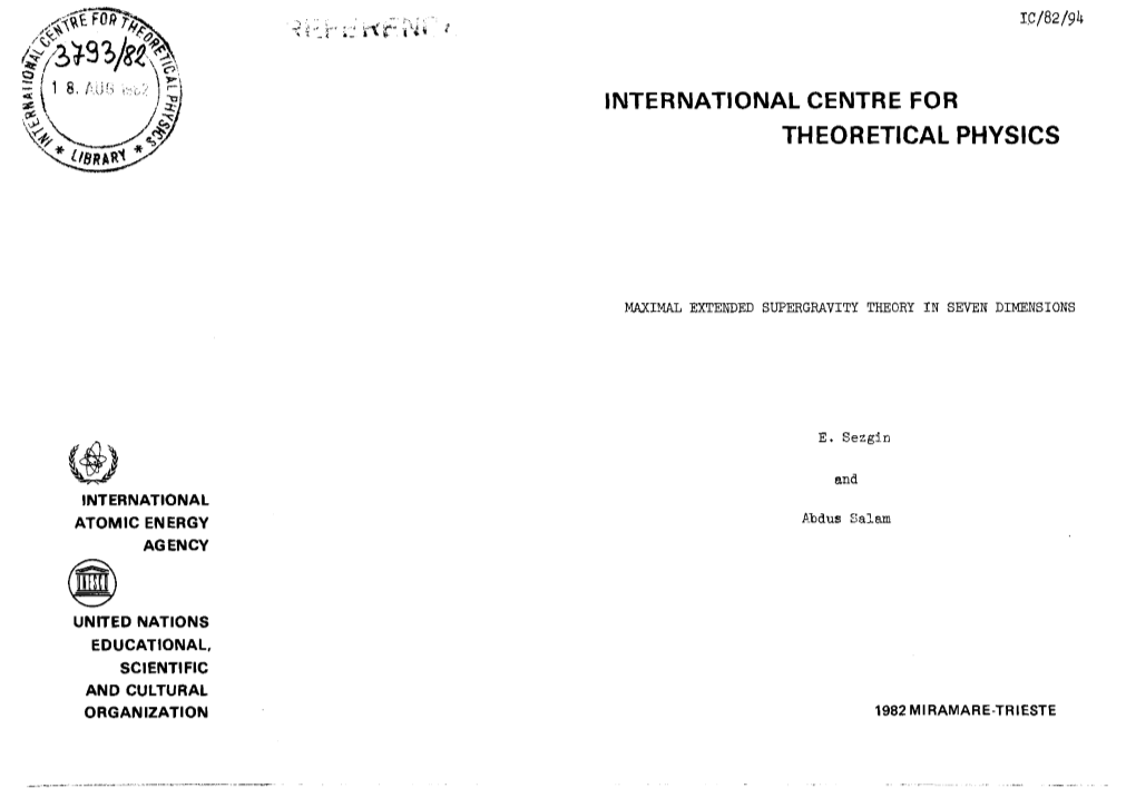 International Centre for Theoretical Physics