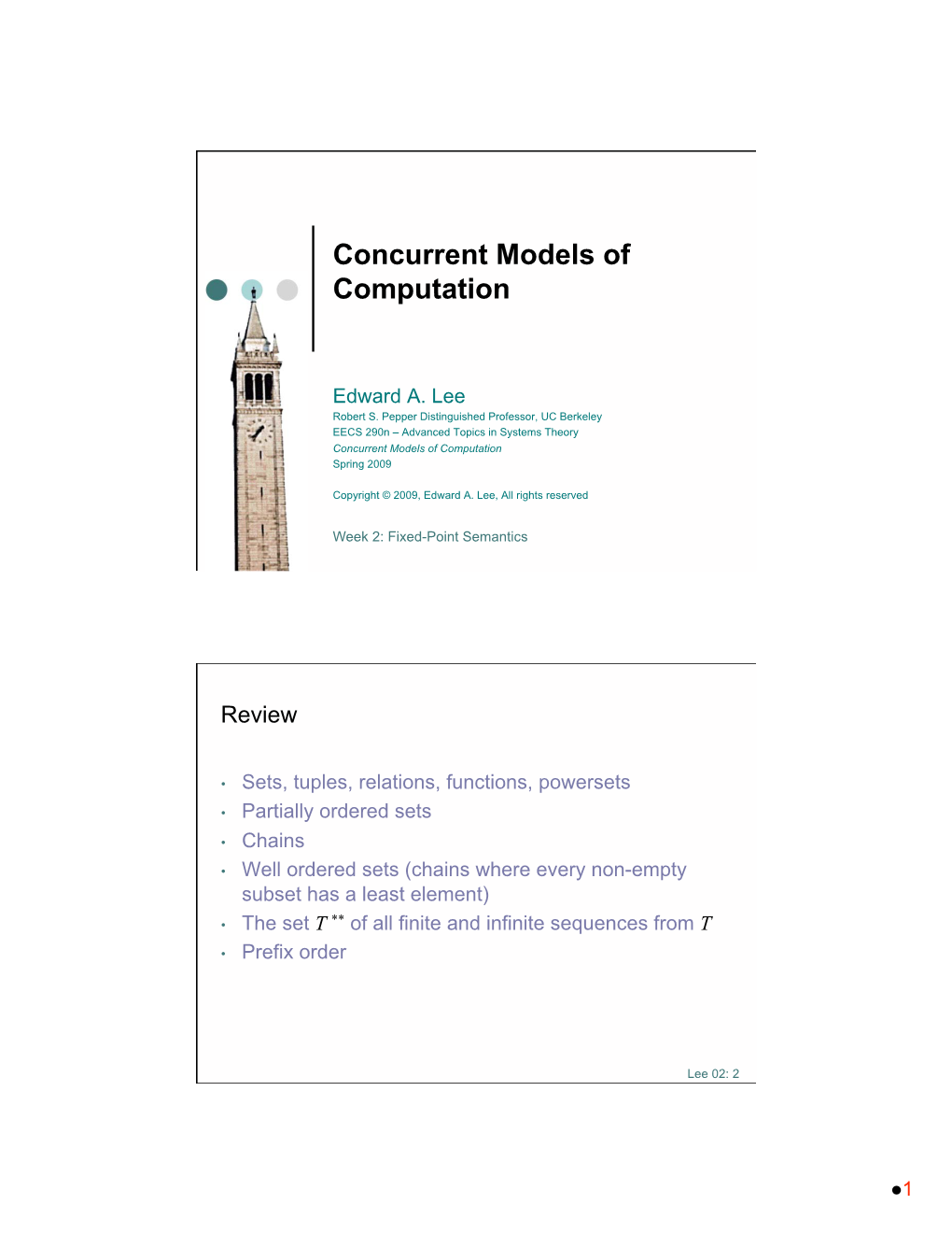 Concurrent Models of Computation