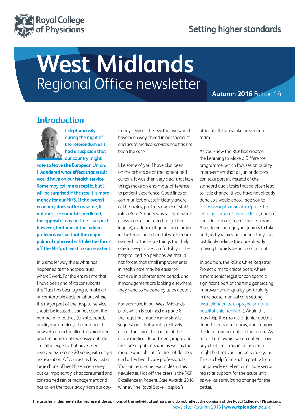 West Midlands Regional Office Newsletter Autumn 2016 Edition 14