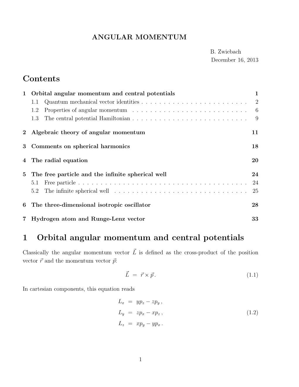 Angular Momentum