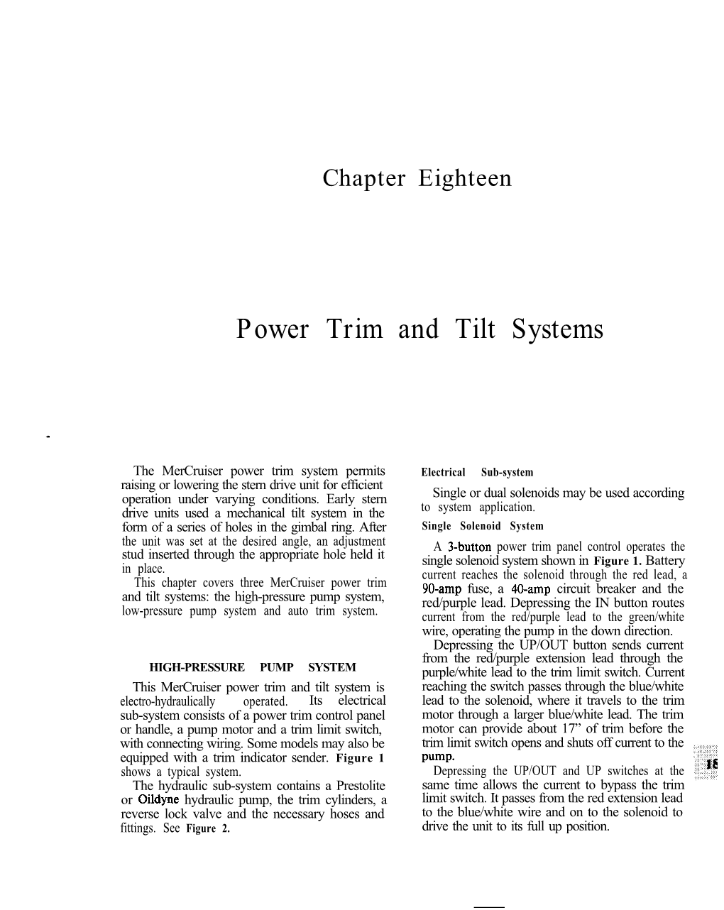 Power Trim and Tilt Systems