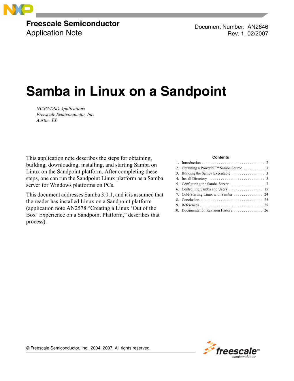 Samba in Linux on Sandpoint