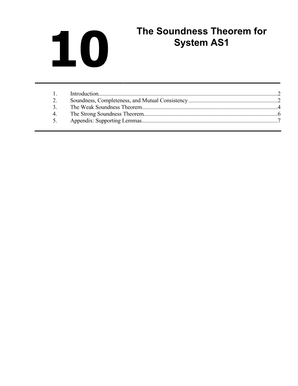 Chapter 10: the Soundness Theorem for System
