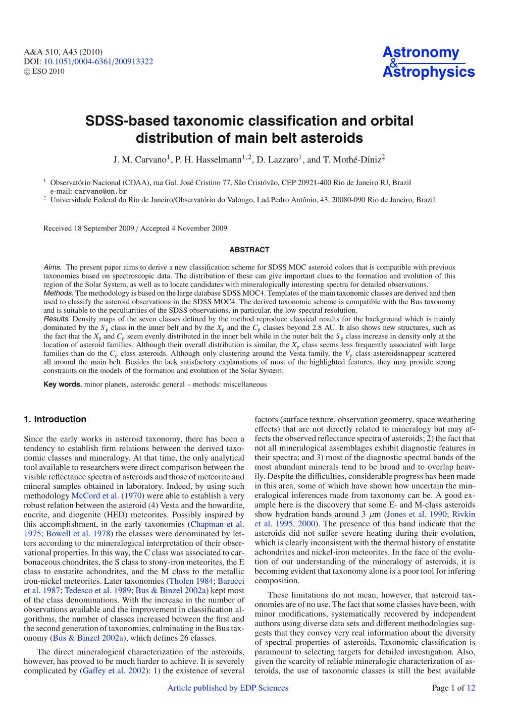 SDSS-Based Taxonomic Classification and Orbital Distribution of Main Belt Asteroids