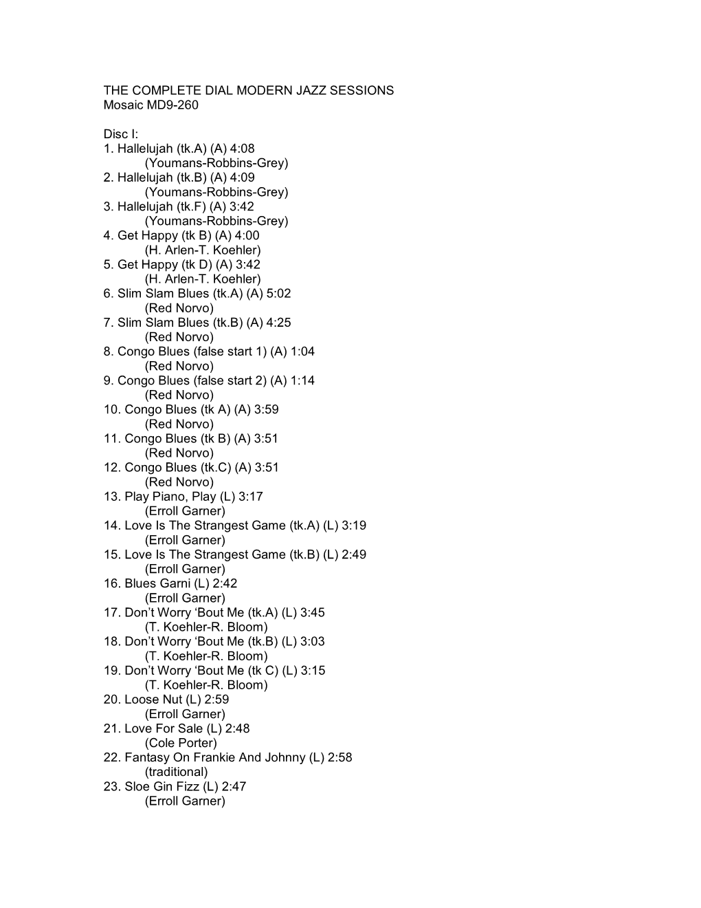 Mosaic Discography (PDF)