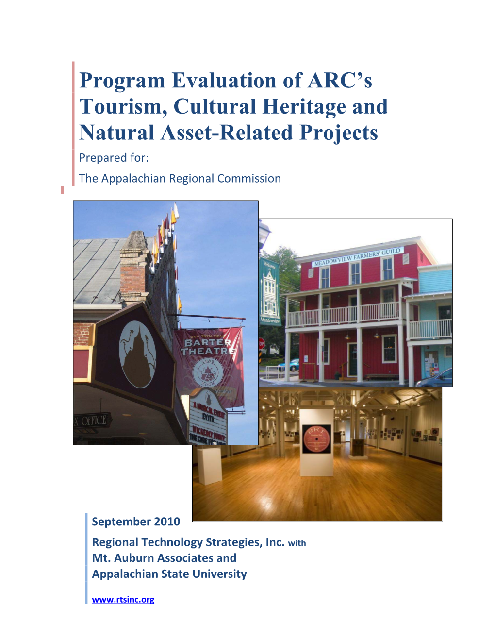Program Evaluation of ARC's Tourism, Cultural Heritage And