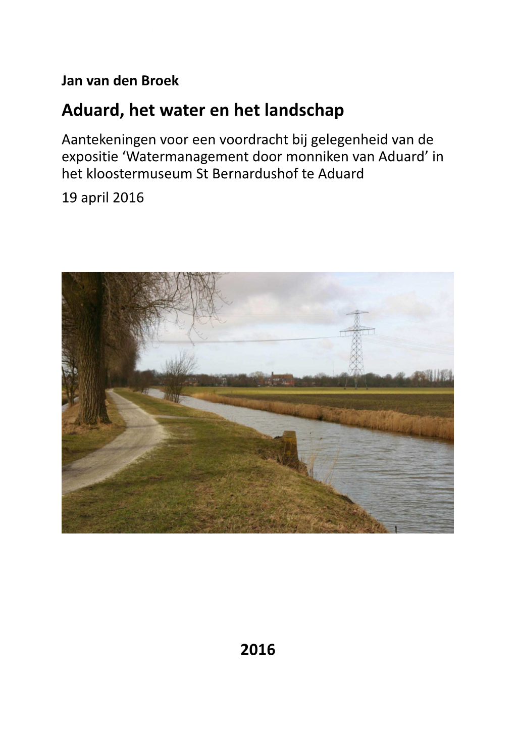 Aduard, Het Water En Het Landschap