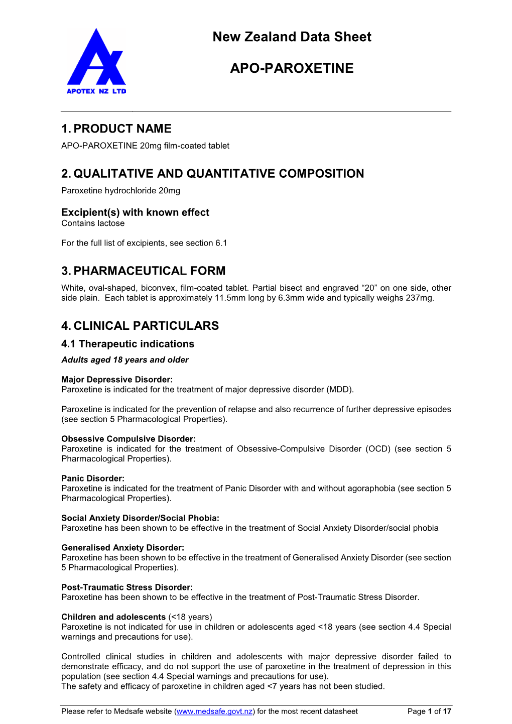 Apo-Paroxetine