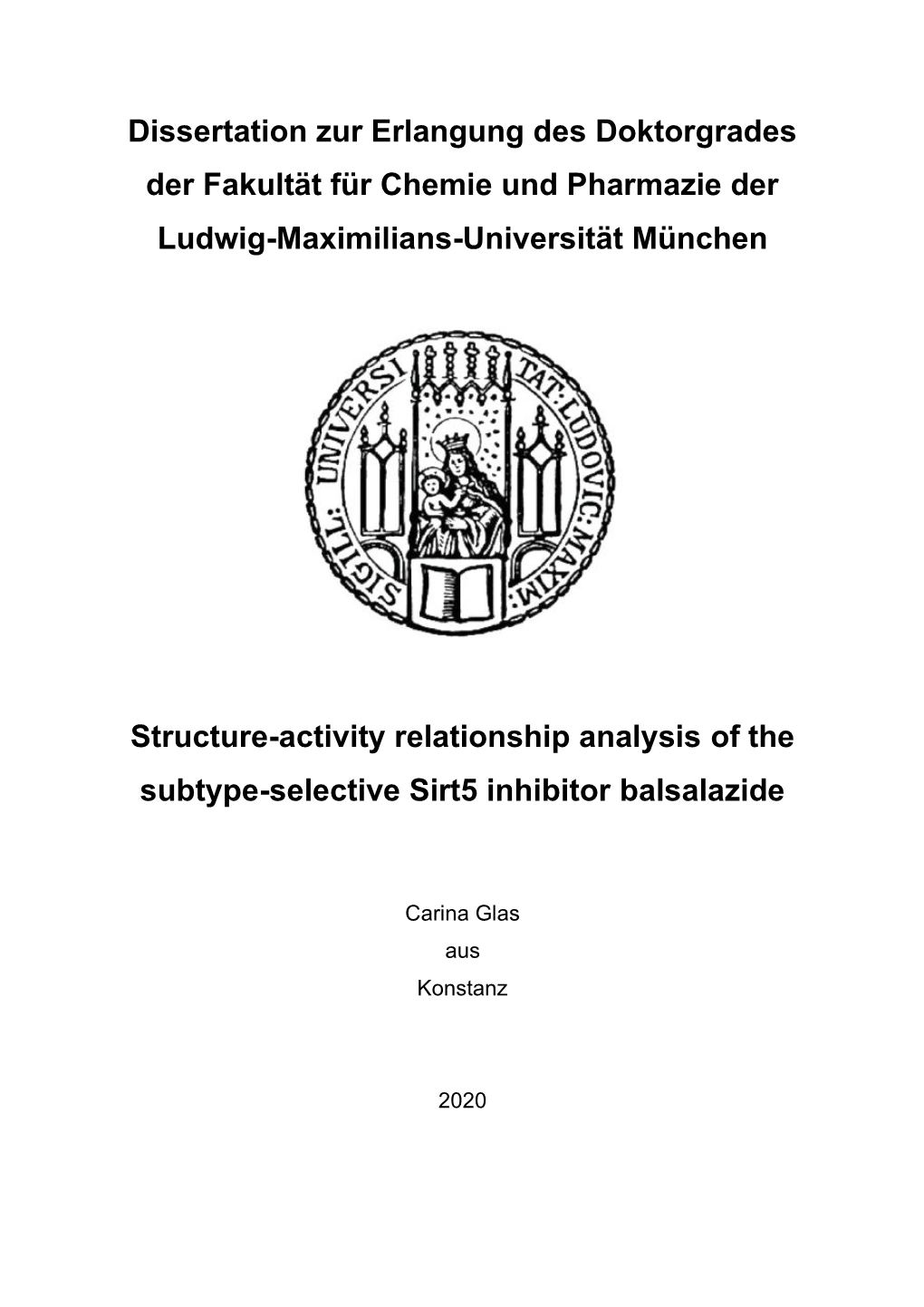 Structure-Activity Relationship Analysis of the Subtype-Selective Sirt5 Inhibitor Balsalazide