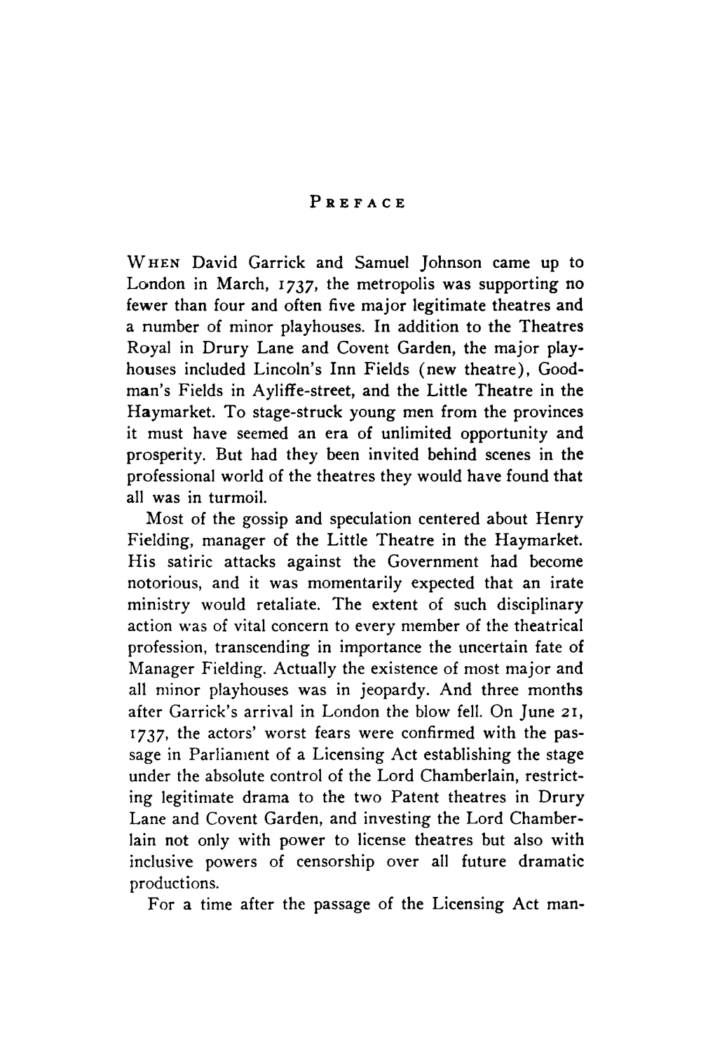 WHEN David Garrick and Samuel Johnson Came up to London In