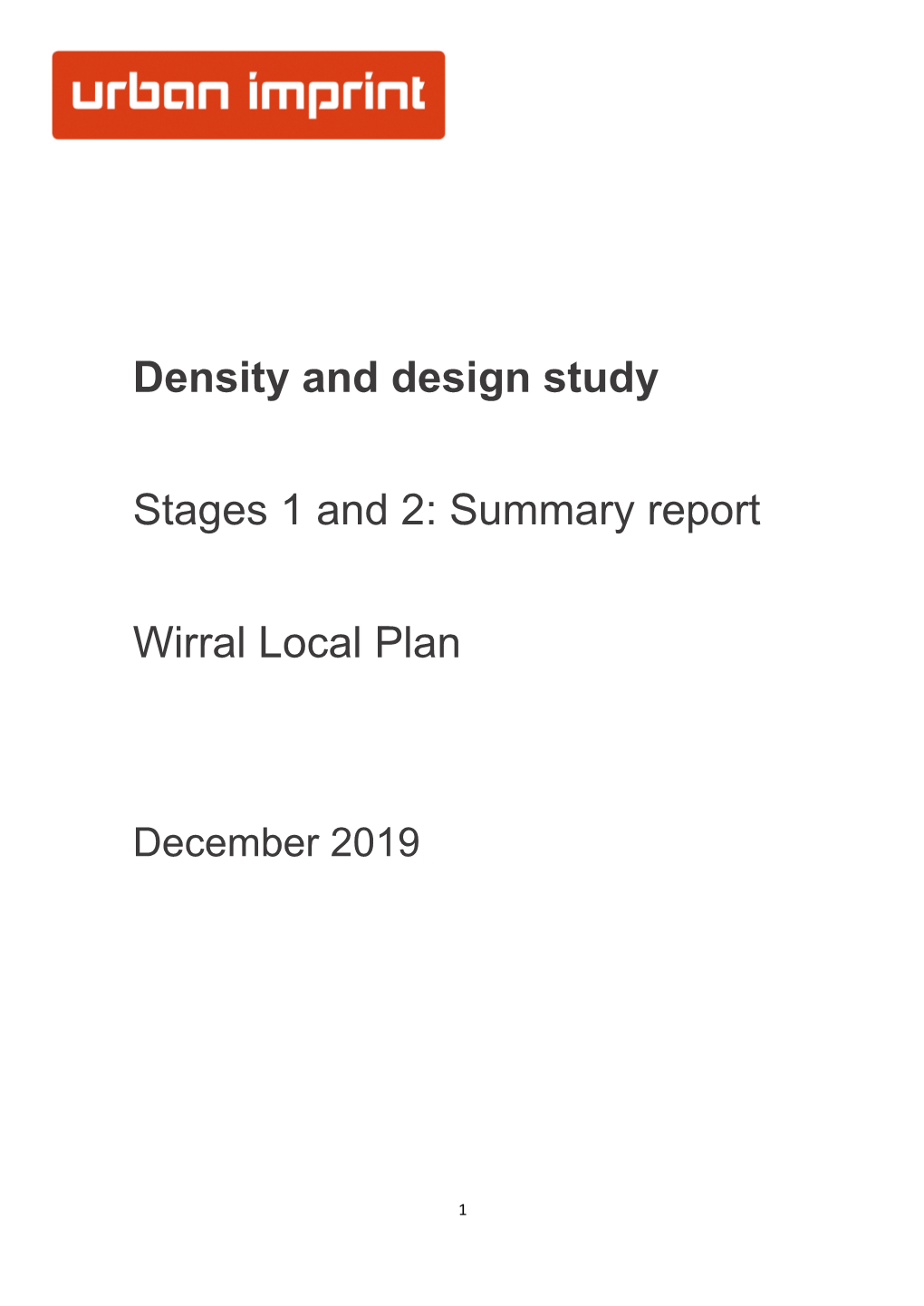 Wirral Housing Density Study Interim Report 2019