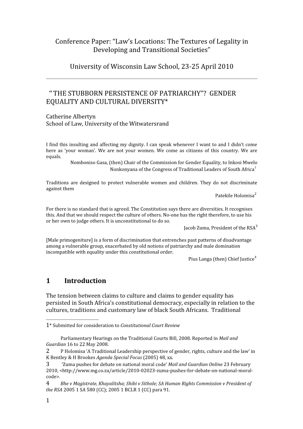 Conference Paper: Law S Locations: the Textures of Legality in Developing and Transitional