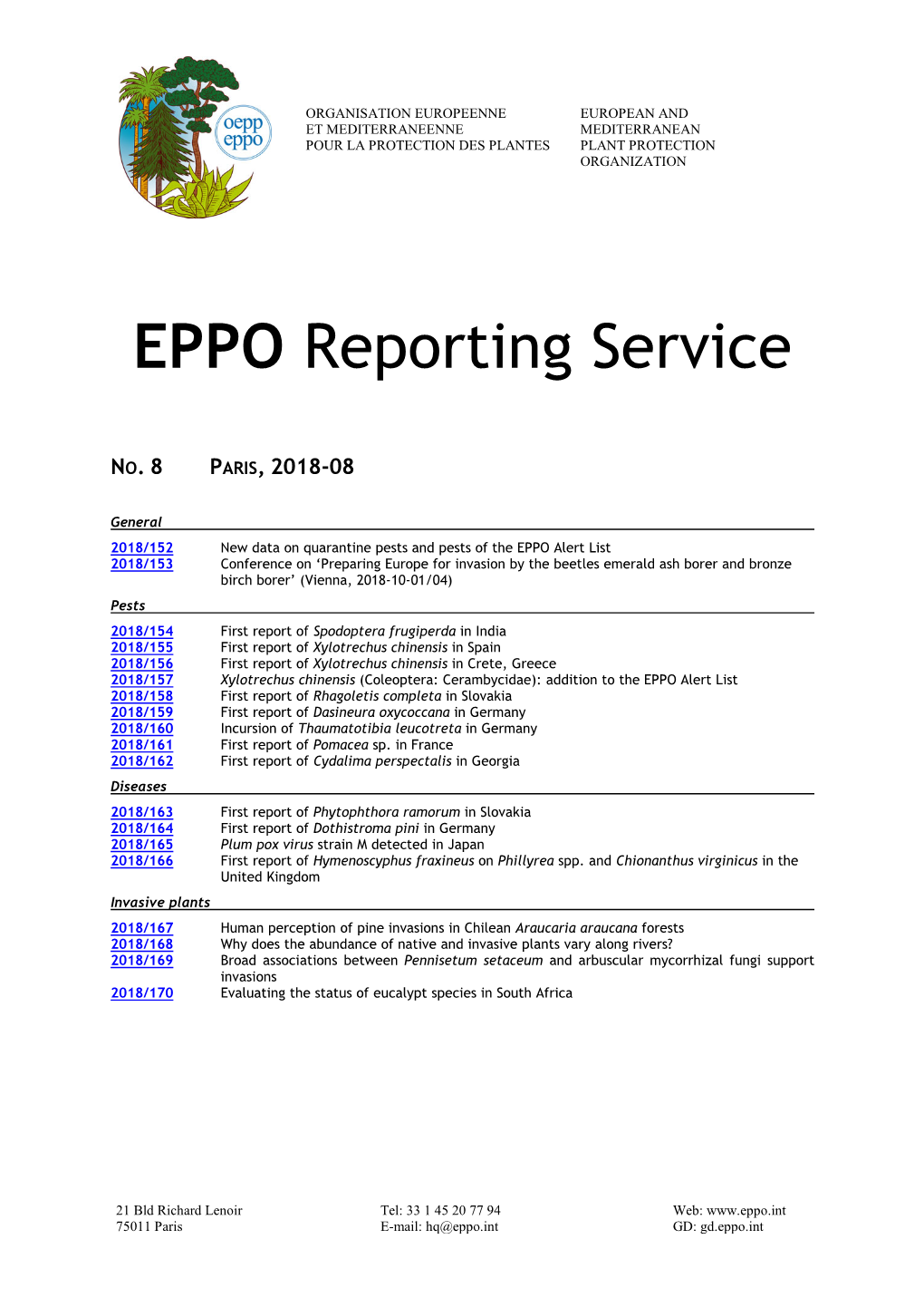 EPPO Reporting Service