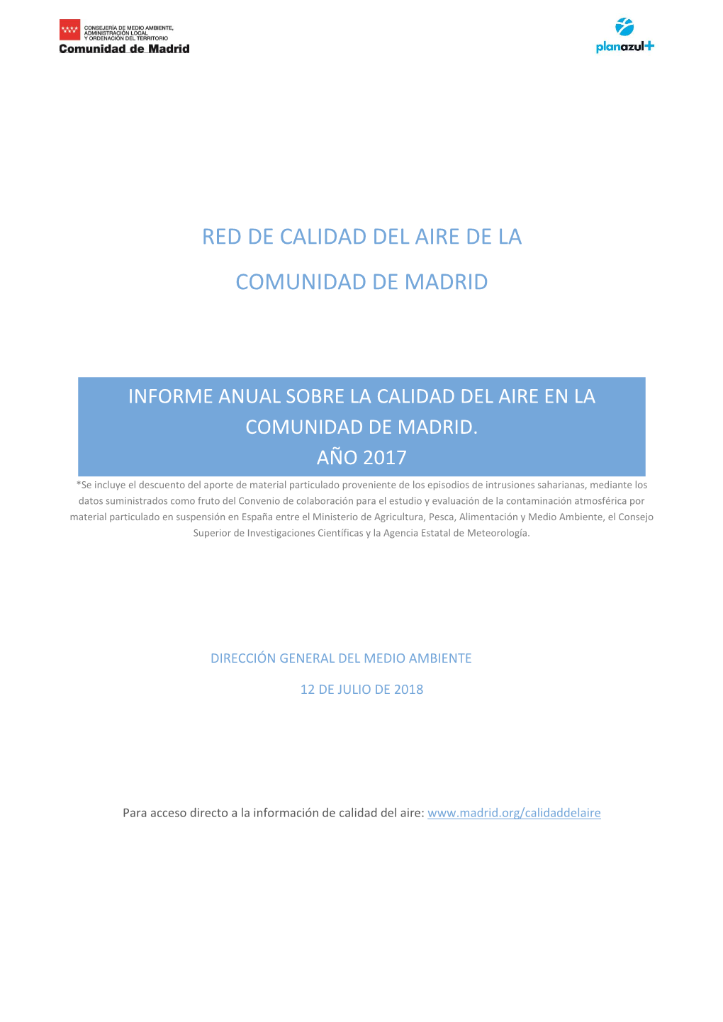 Informe Anual Completo Sobre La Calidad Del Aire En La Comunidad