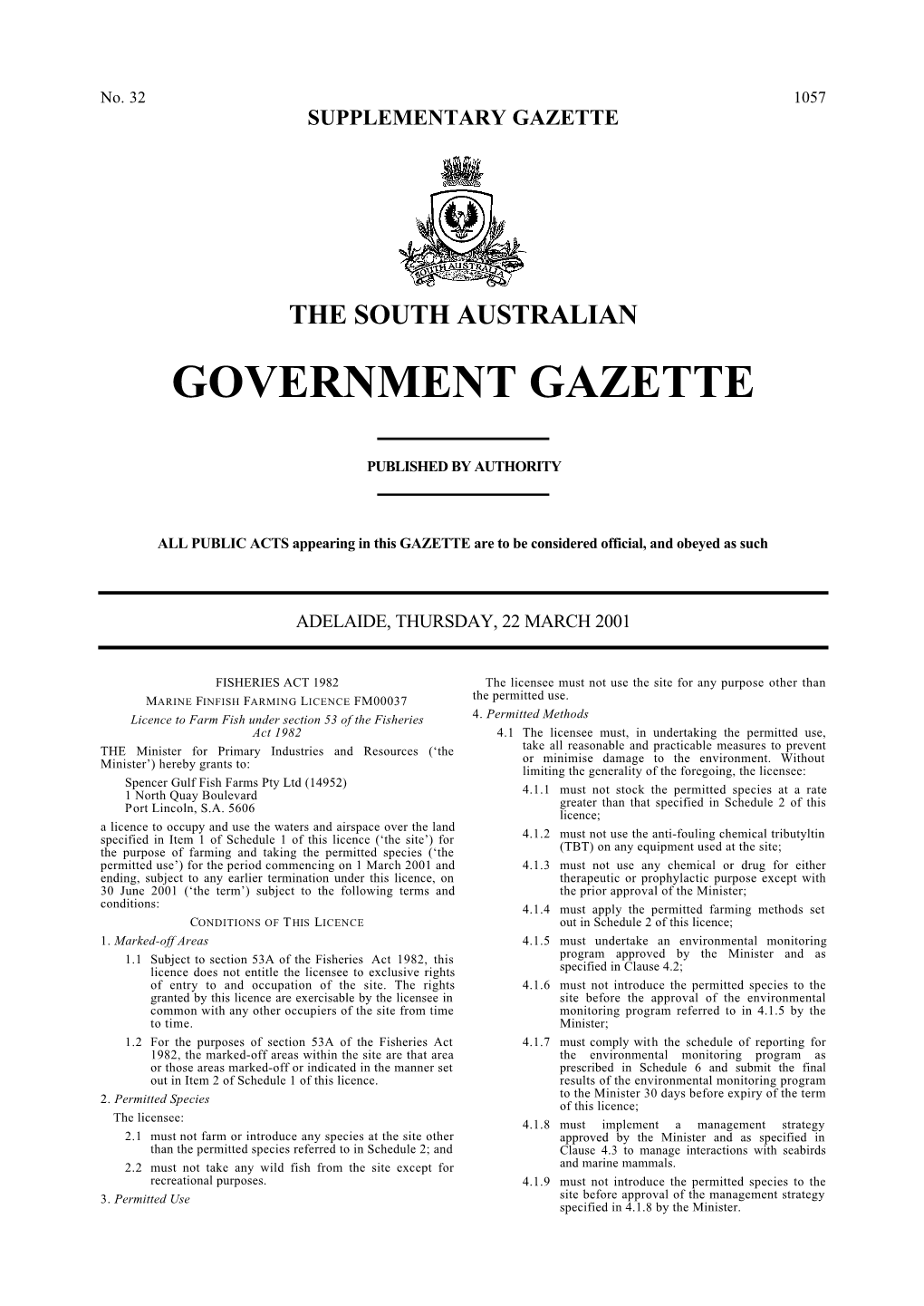 Government Gazette