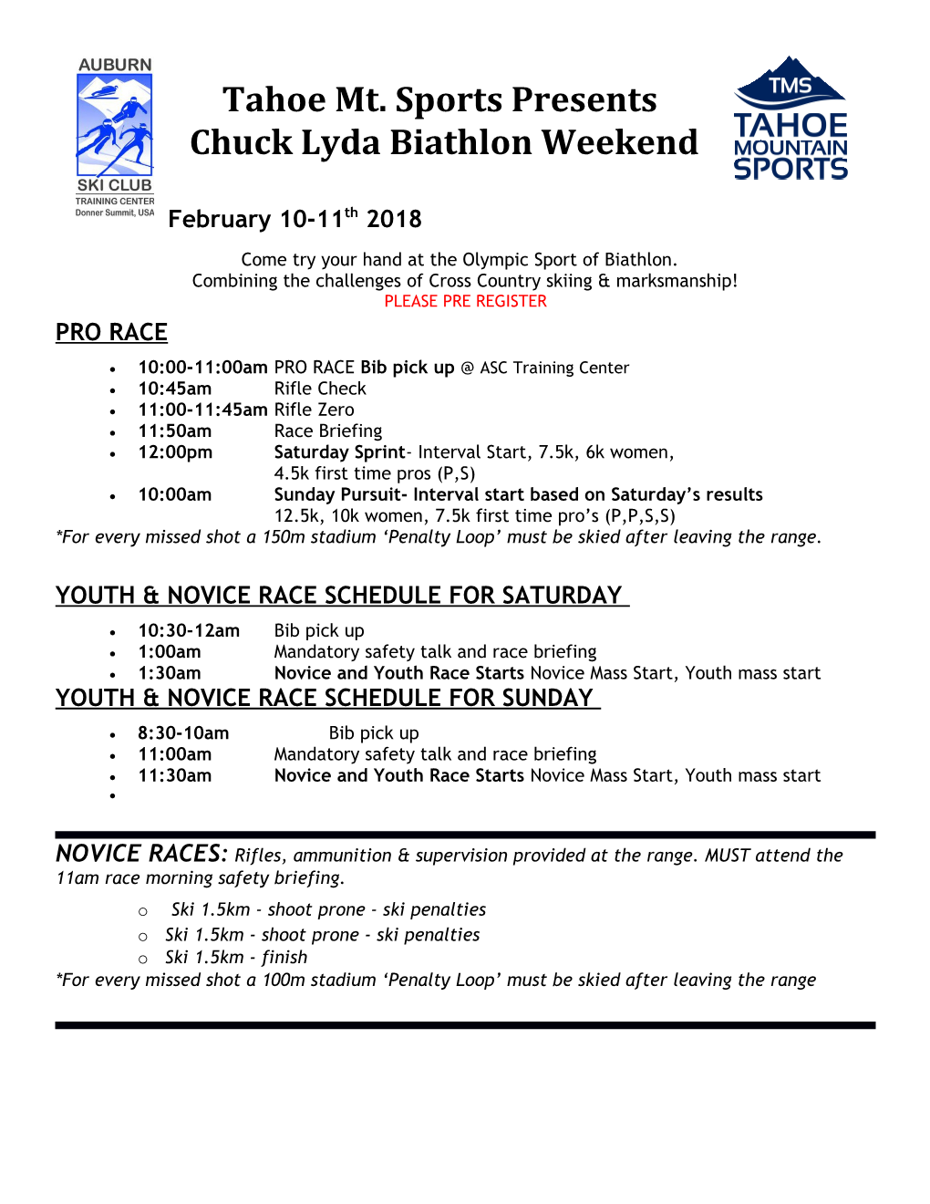 Chuck Lyda Biathlon Weekend