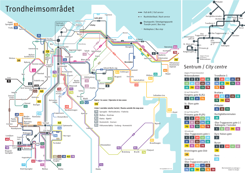 Linjekart for Trondheimsområdet Fra August 2019 (Pdf) (1MB)