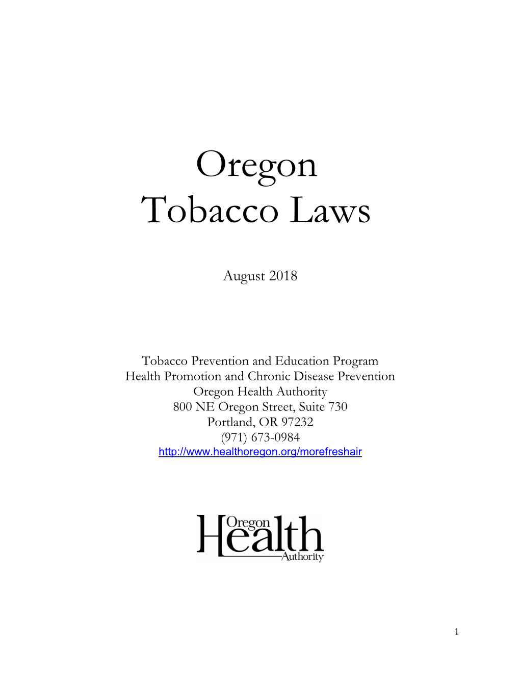 Oregon Tobacco Laws