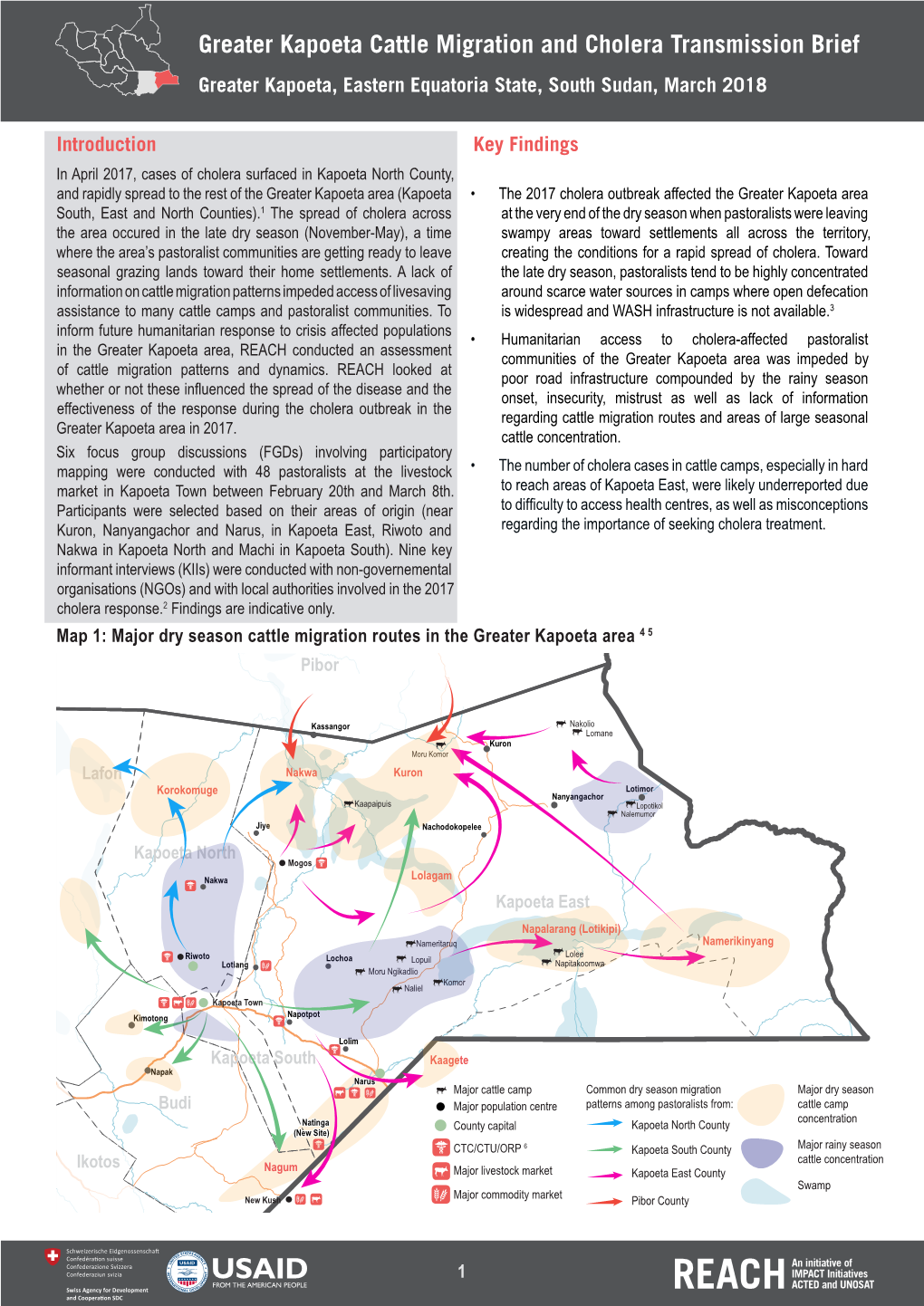 Greater Kapoeta Cattle Migration and Cholera Transmission Brief Greater Kapoeta, Eastern Equatoria State, South Sudan, March 2018